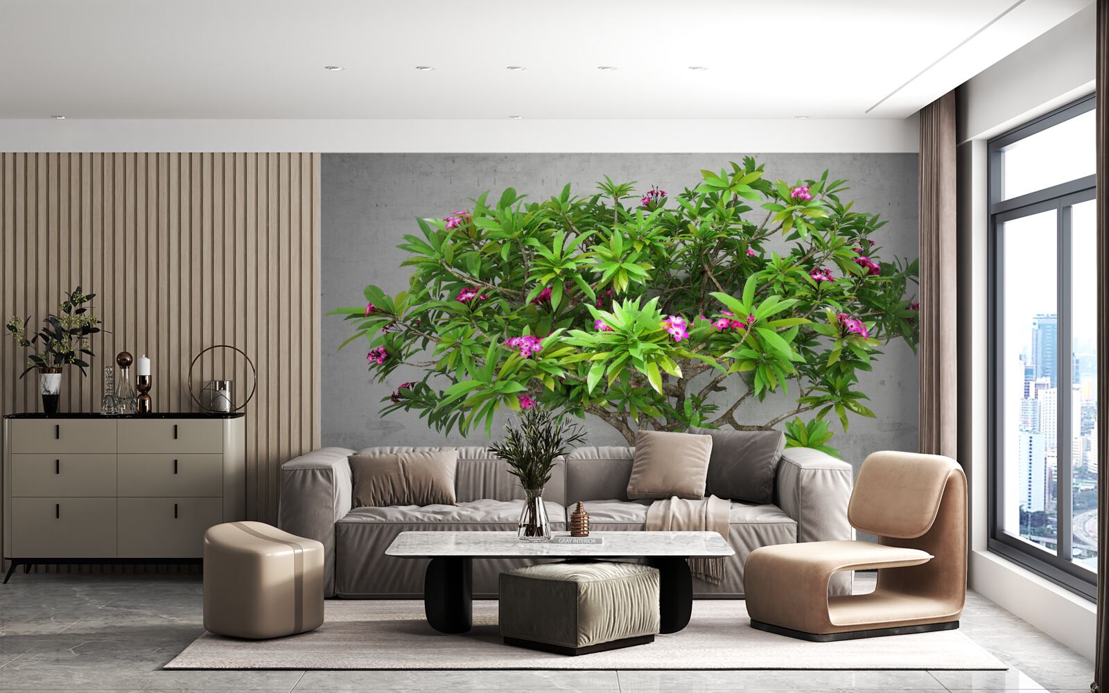 Papier peint éclair vert sur un arbre à feuilles caduques