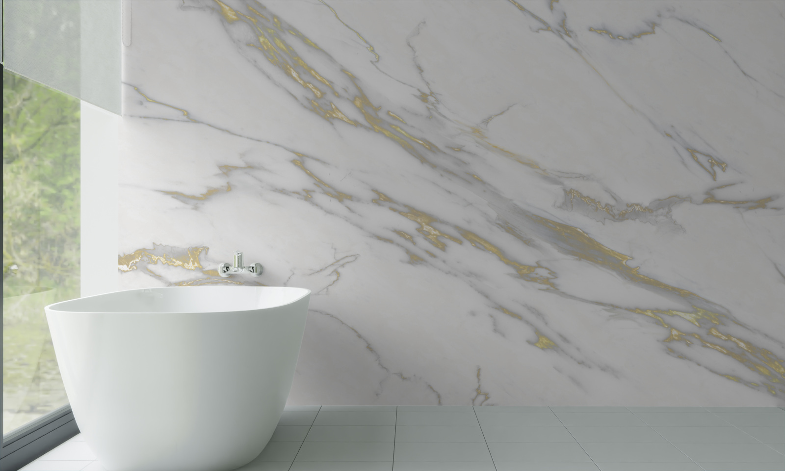 Papier peint indentation continue sur marbre clair