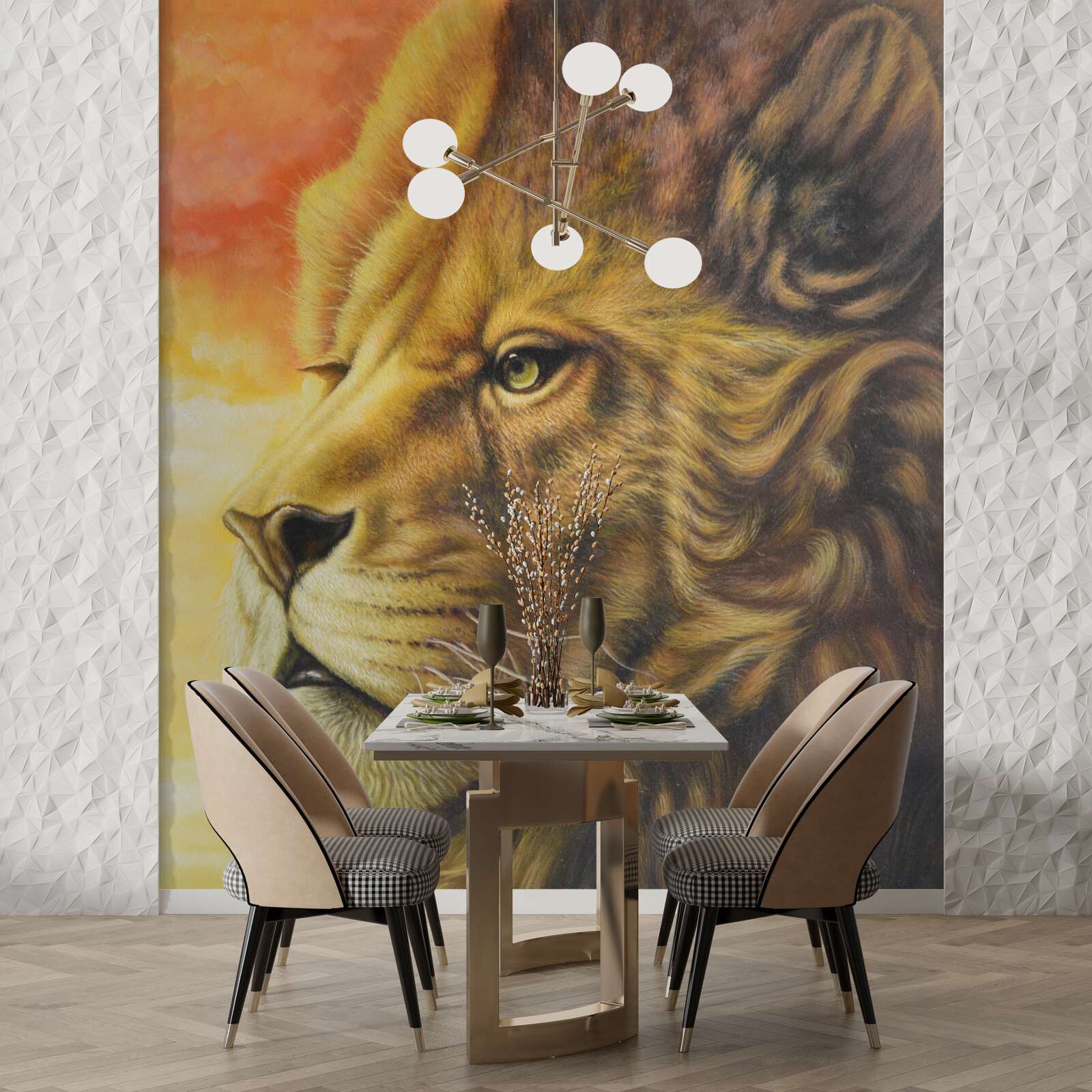 Papier peint magnifique image d'un lion