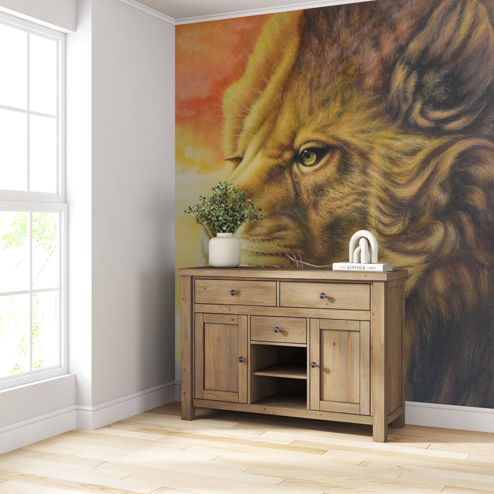 Papier peint magnifique image d'un lion