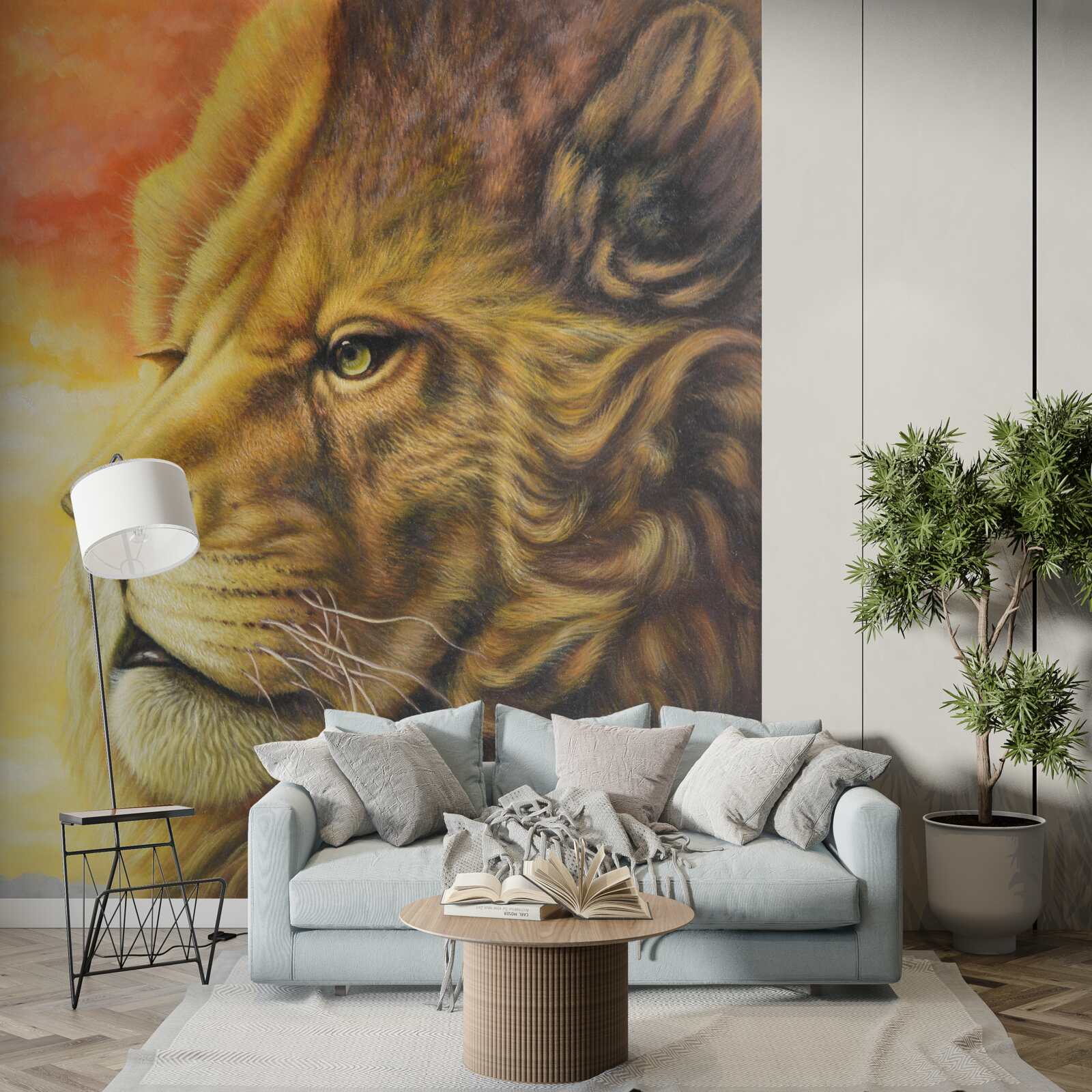 Papier peint magnifique image d'un lion