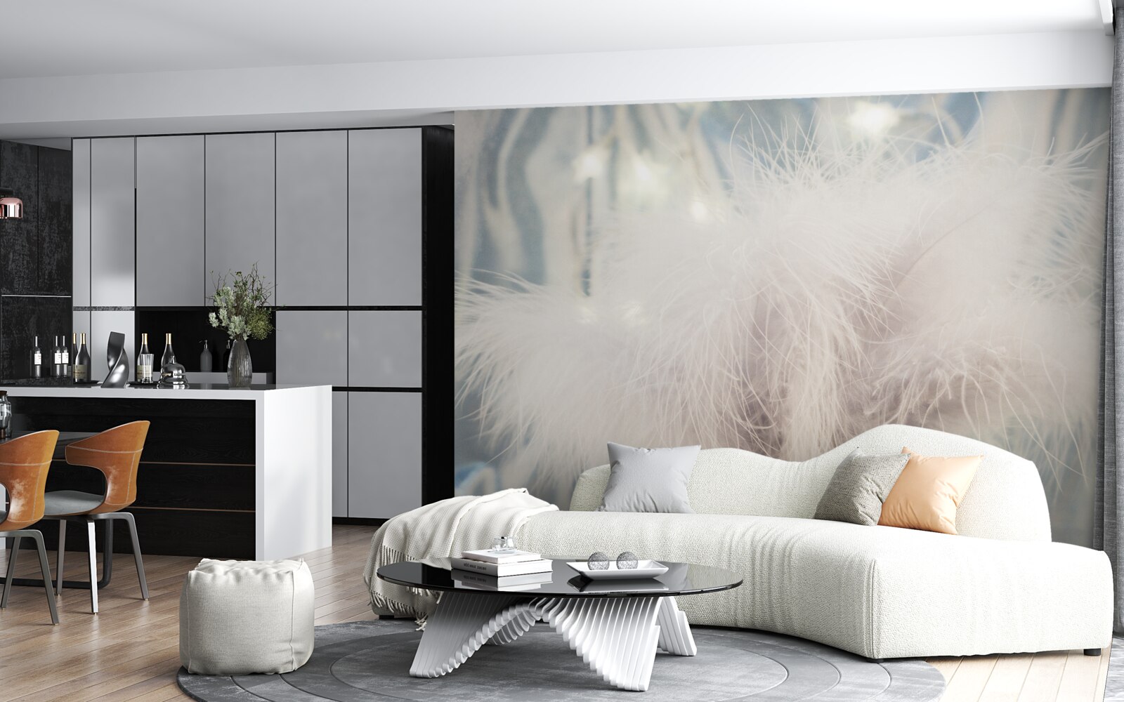 Papier peint duvet dense et léger