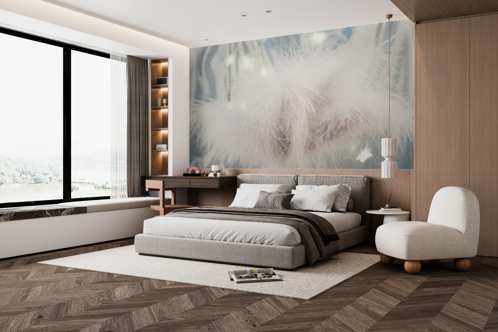 Papier peint duvet dense et léger