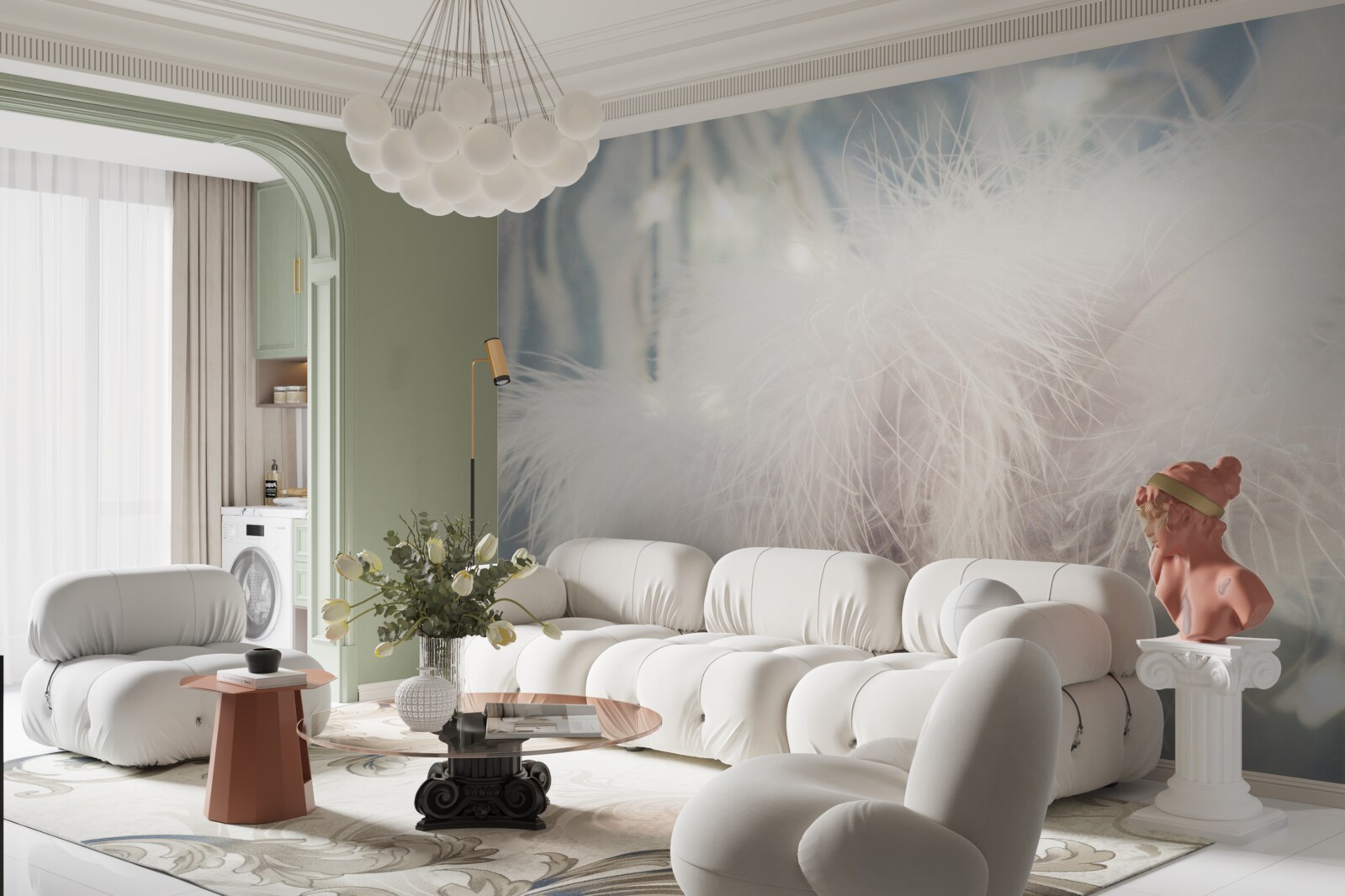 Papier peint duvet dense et léger