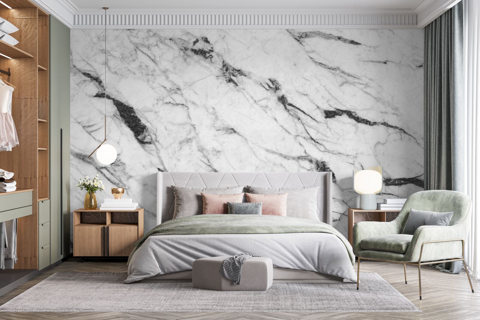 Papier peint combinaison de fumée blanche et bleue