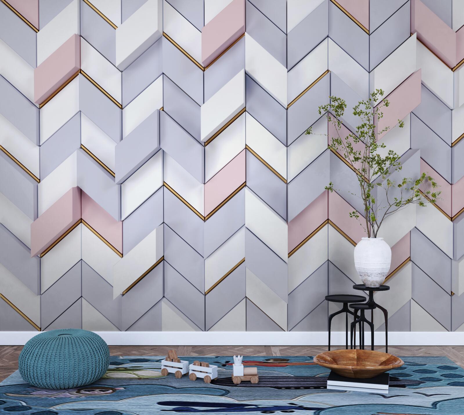 Papier peint zigzags reflétés comme dans un miroir