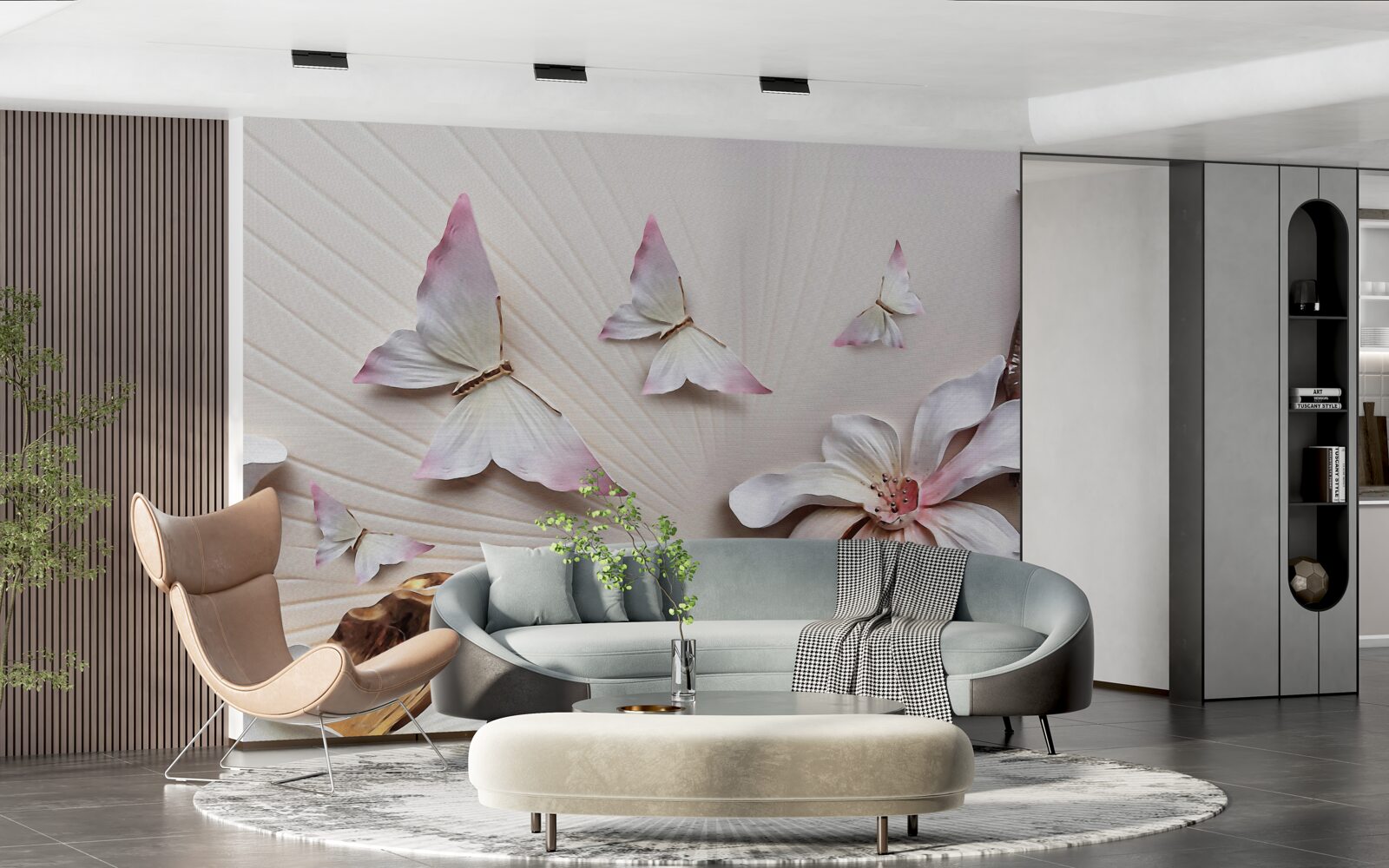 Papier peint Des papillons de nuit sur des bourgeons lumineux