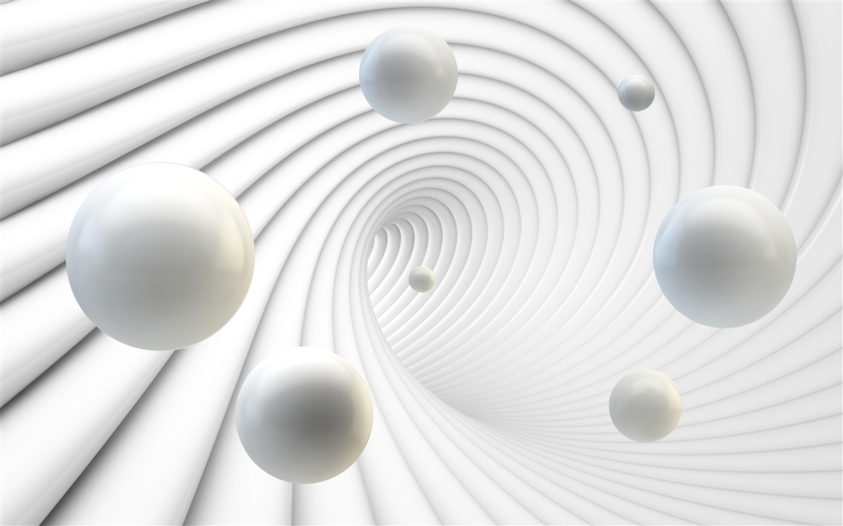 Papier peint boules blanches flottant doucement dans l'air