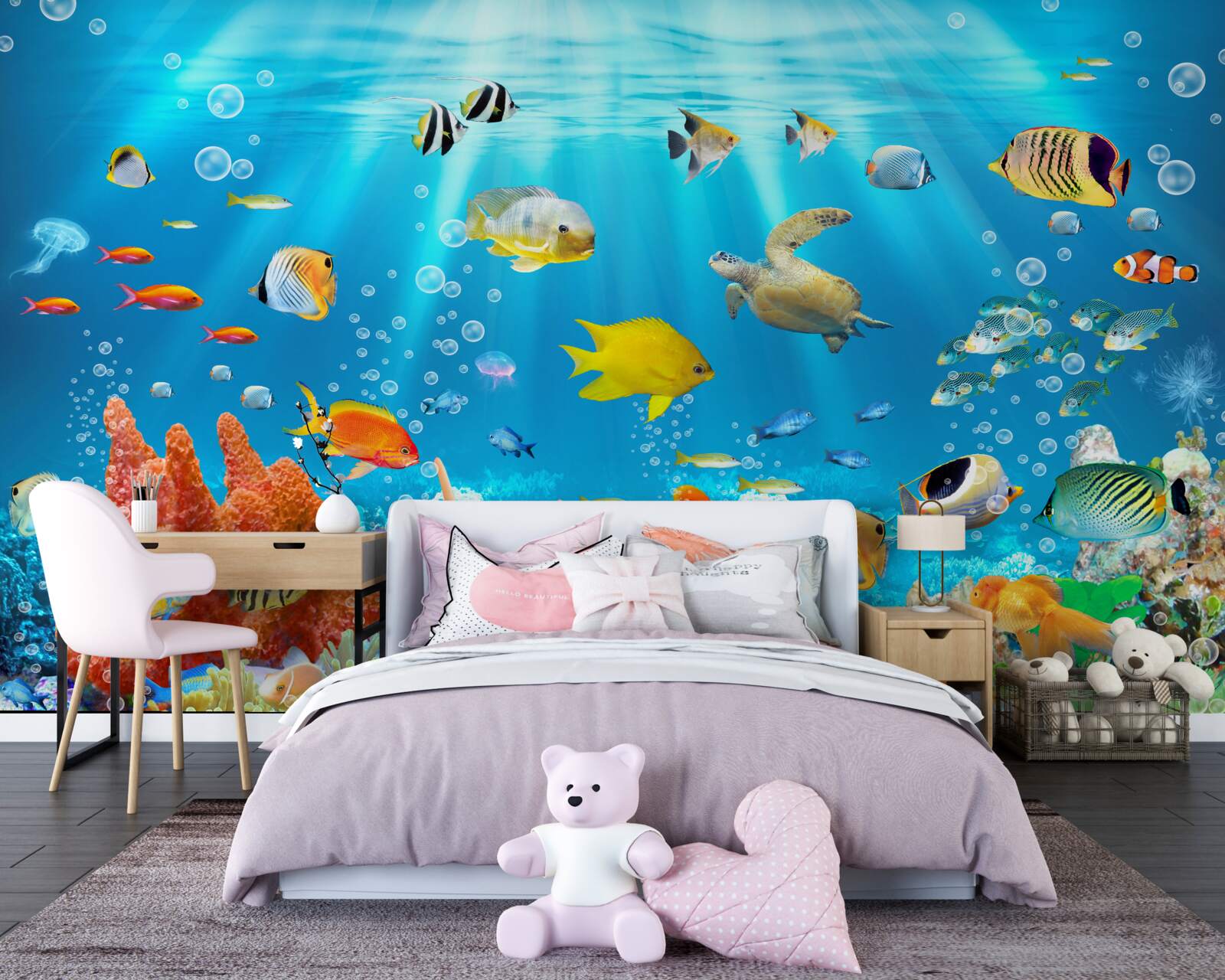 Papier peint le monde vibrant des profondeurs sous-marines