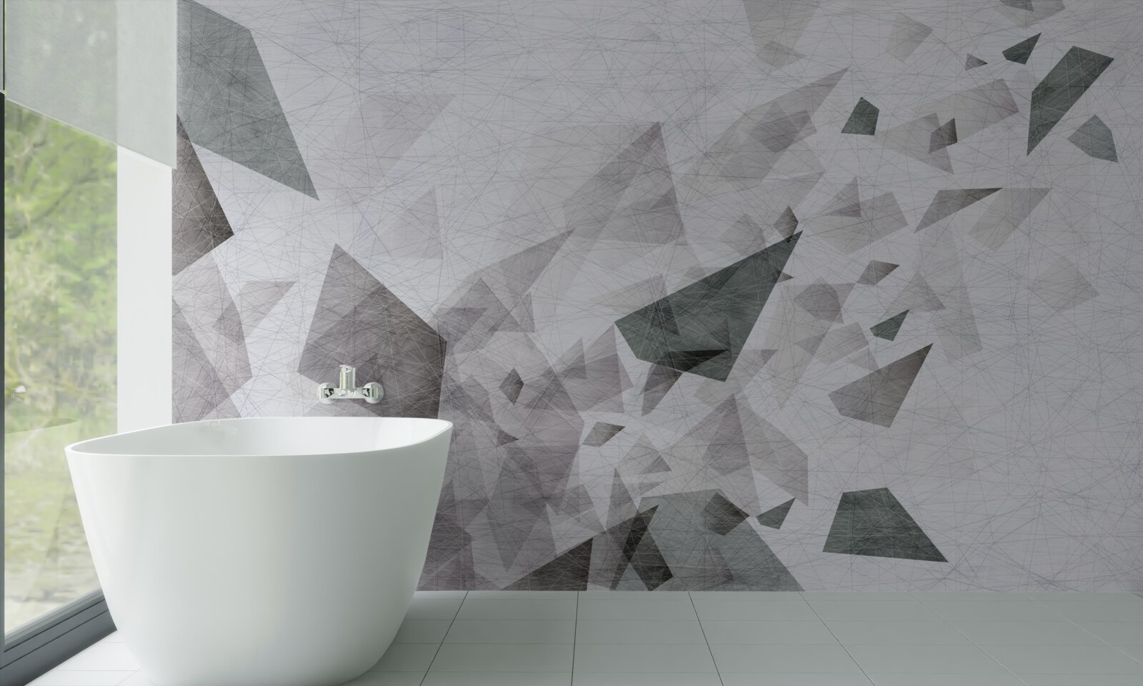 Papier peint fond gris avec motif de fil abstrait