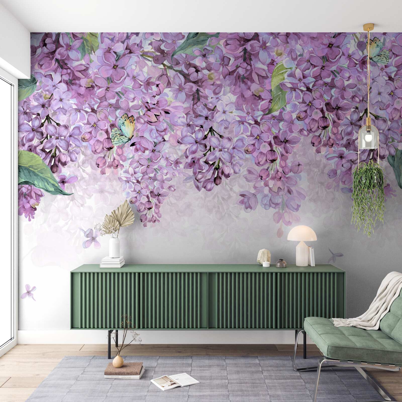 Papier peint mur violet clair lilas