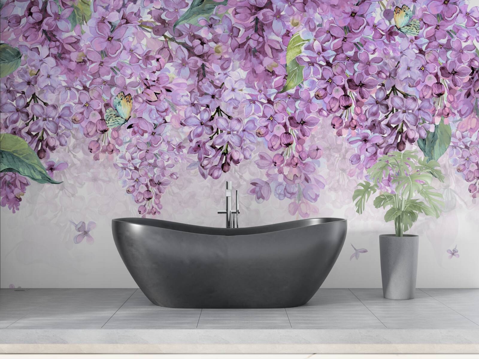 Papier peint mur violet clair lilas