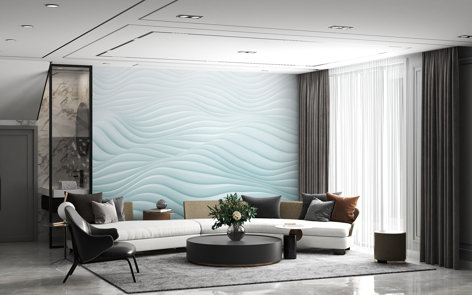 Papier peint abstraction des vagues de la mer