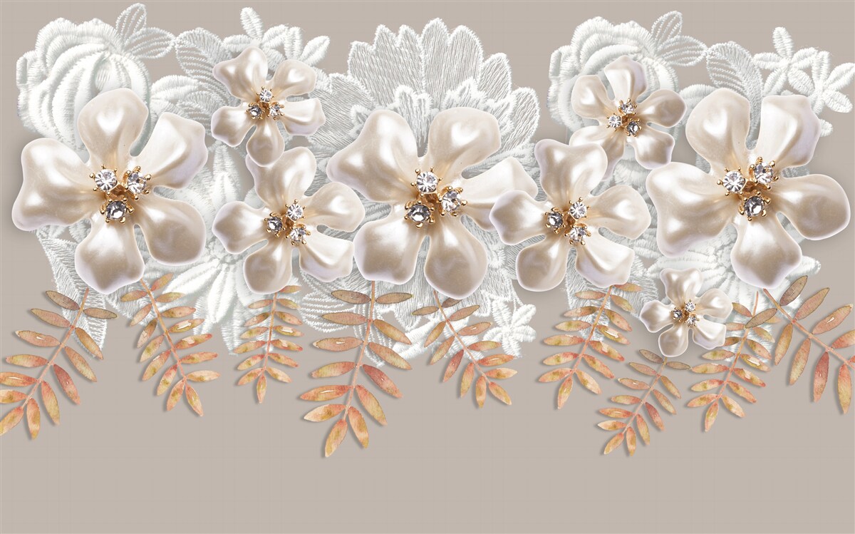 Papier peint des bourgeons blancs, étincelants de beauté, sur des branches dorées