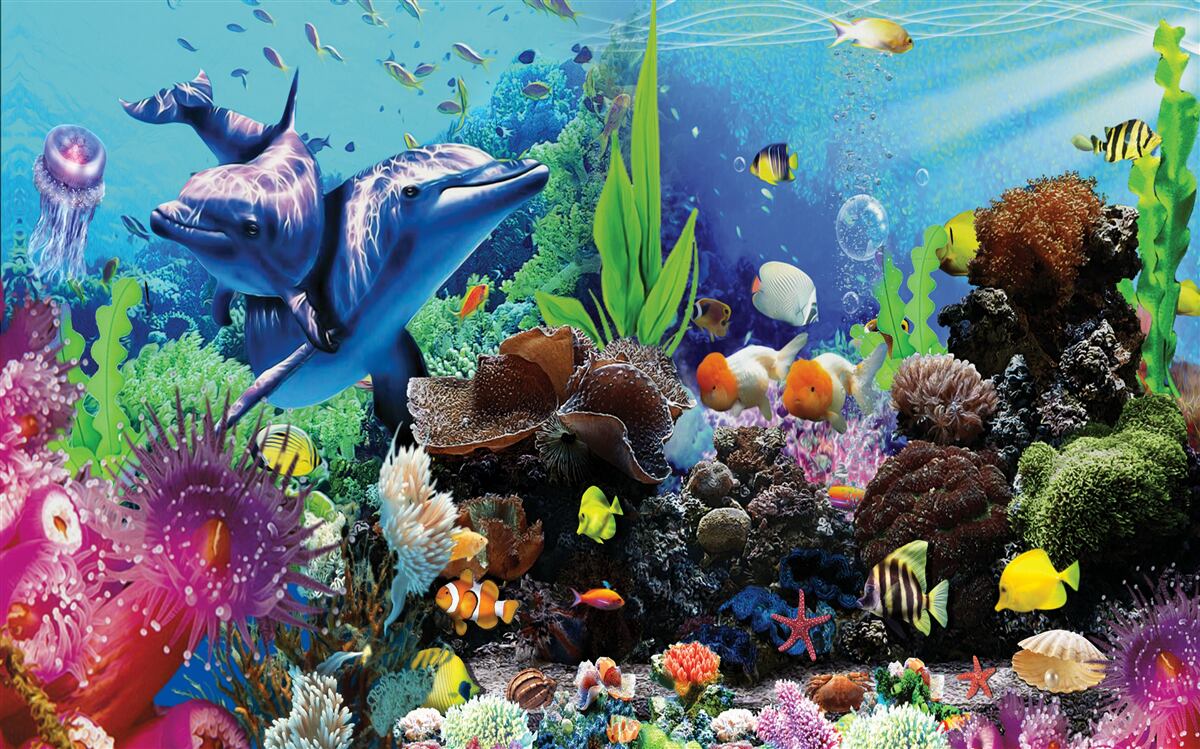 Papier peint le monde sous-marin dans ses moindres détails