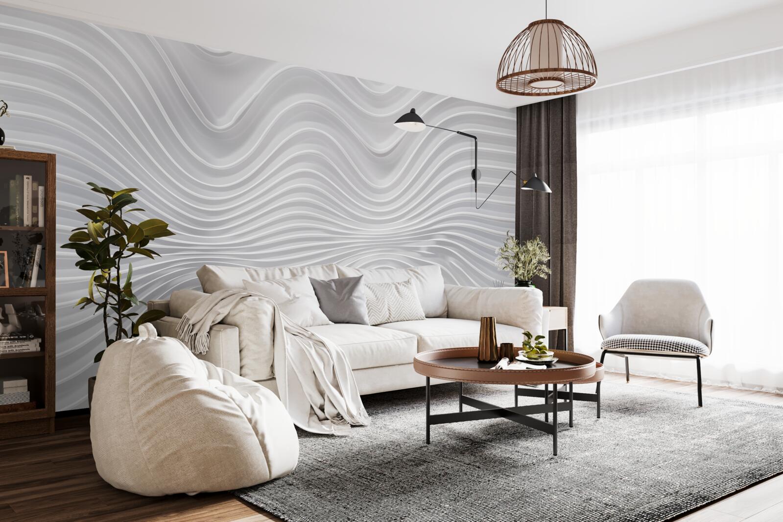 Papier peint ondes s'étendant à l'infini dans la direction horizontale