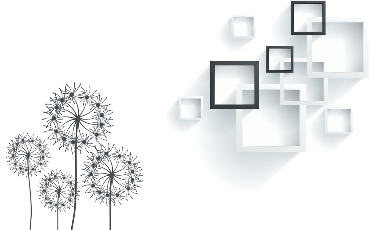 Papier peint formes géométriques sur fond blanc avec milleon