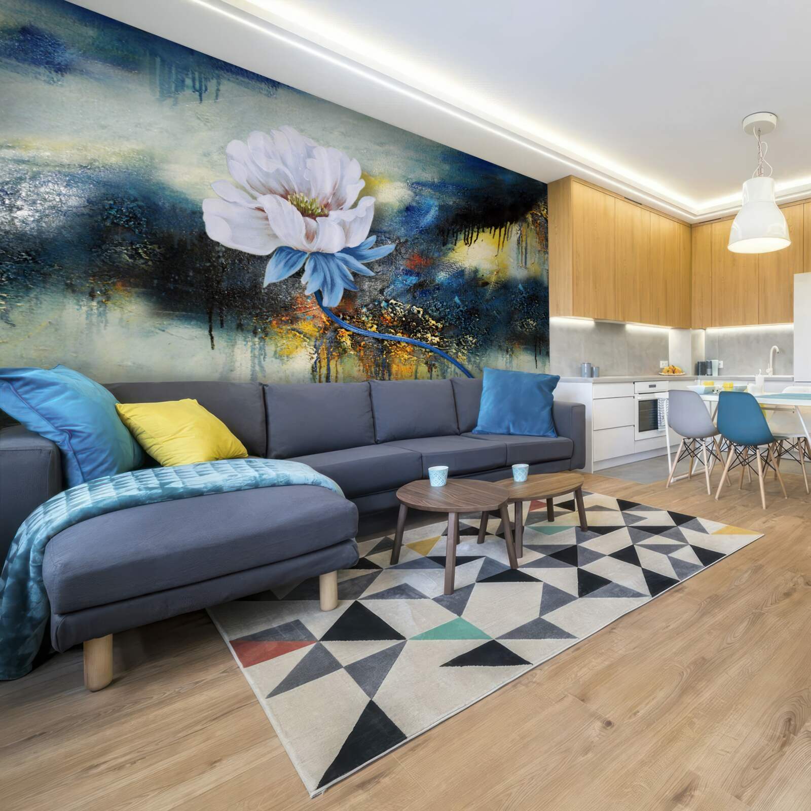 Papier peint un irrésistible bourgeon blanc et un orage qui approche