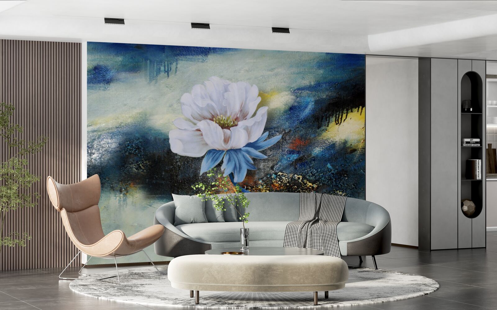 Papier peint un irrésistible bourgeon blanc et un orage qui approche