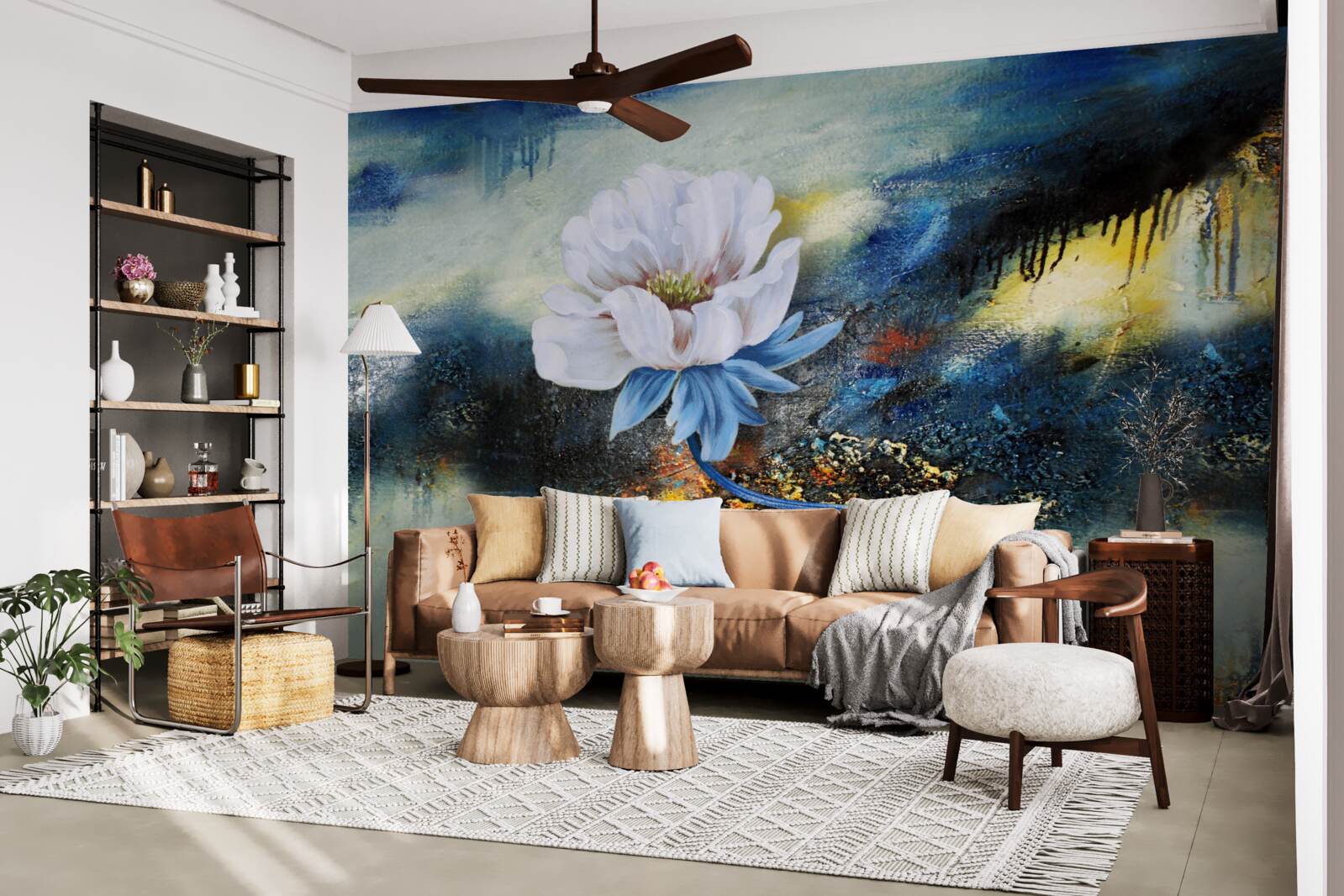 Papier peint un irrésistible bourgeon blanc et un orage qui approche