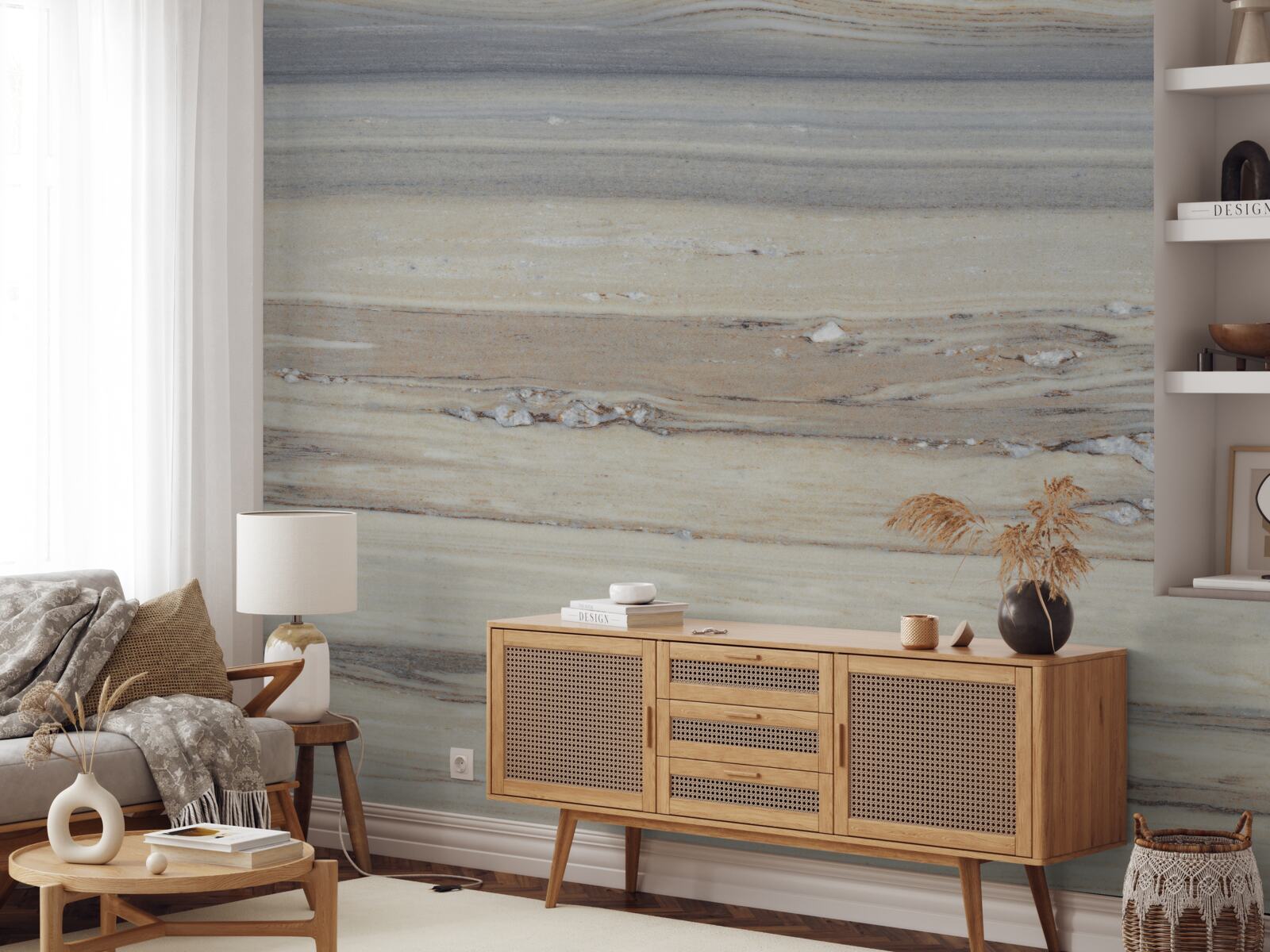 Papier peint sable de mer gris clair