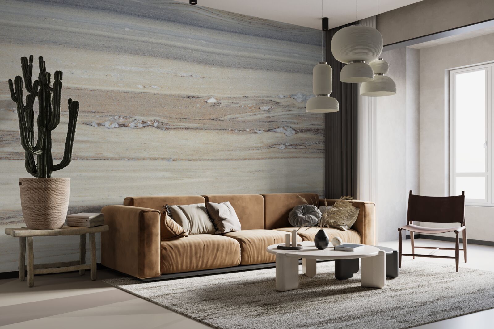 Papier peint sable de mer gris clair