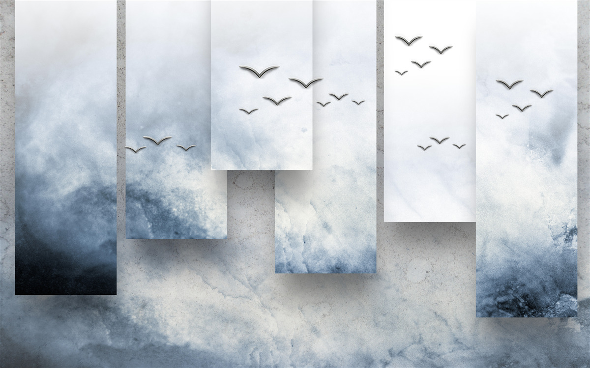 Papier peint les modules cèdent la place aux oiseaux qui quittent la tempête