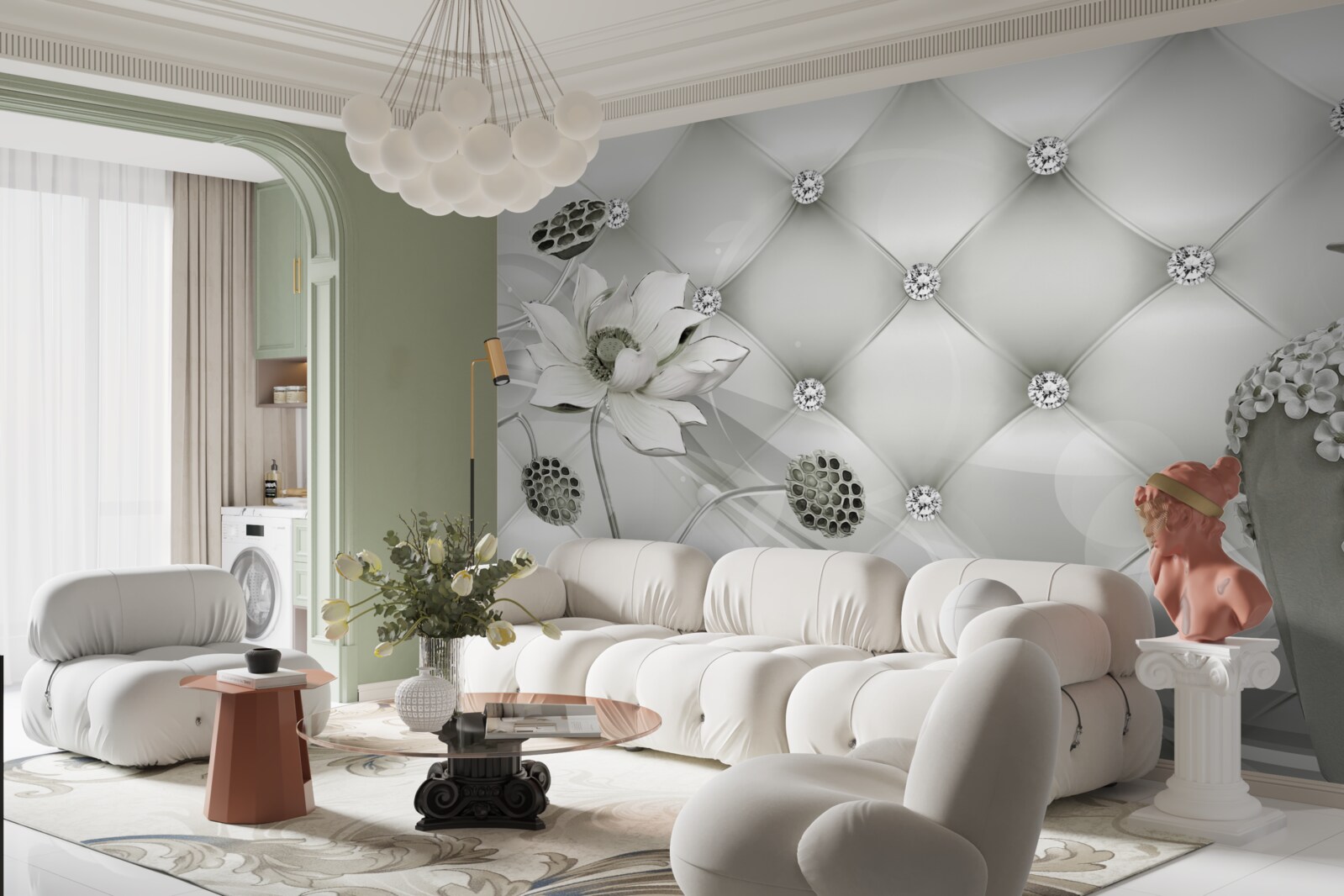 Papier peint lignes verticales abstraites de différentes couleurs