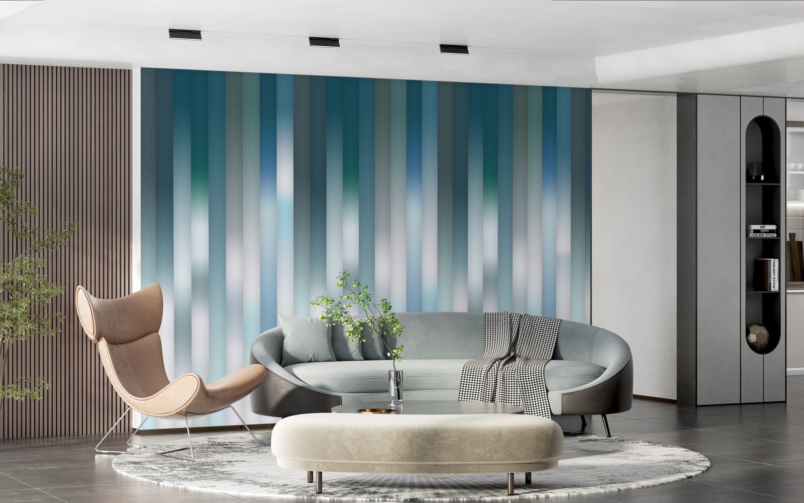 Papier peint les lignes verticales créent une pente descendante