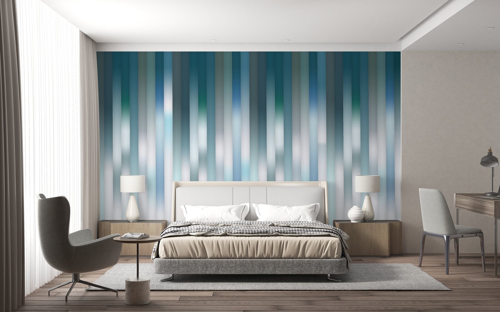 Papier peint les lignes verticales créent une pente descendante