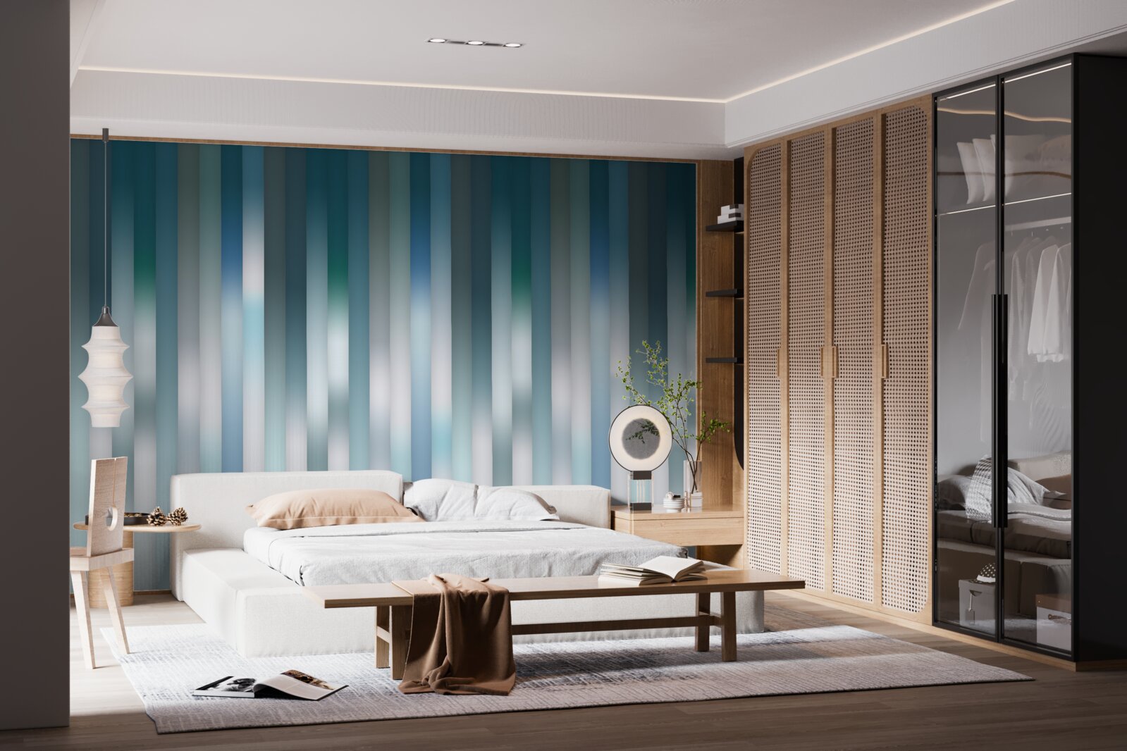 Papier peint les lignes verticales créent une pente descendante