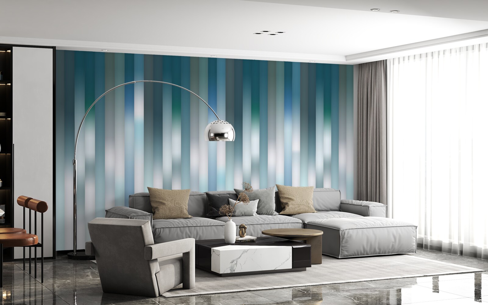 Papier peint les lignes verticales créent une pente descendante