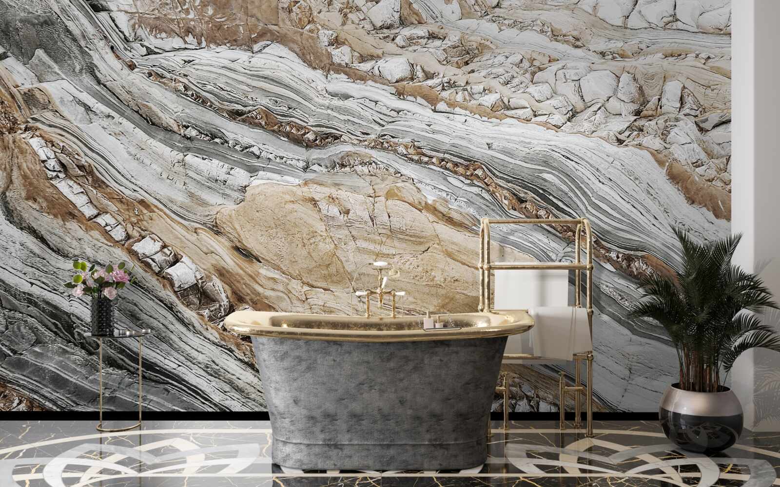 Papier peint côte de la mer rocailleuse