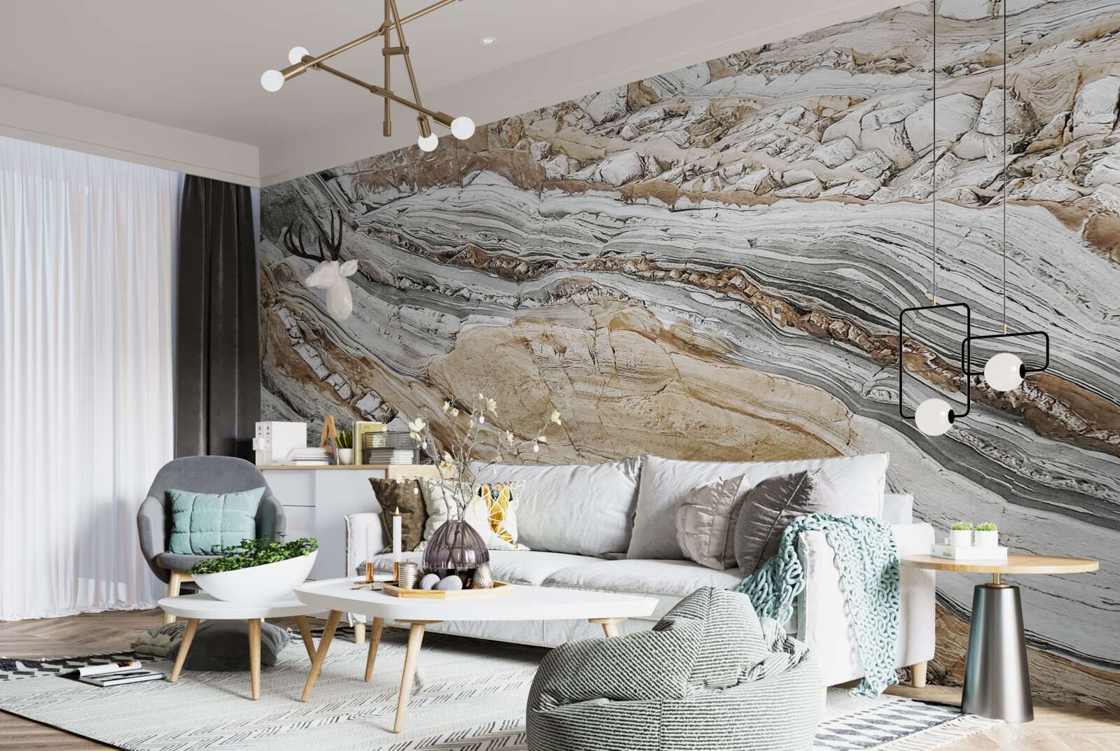 Papier peint côte de la mer rocailleuse