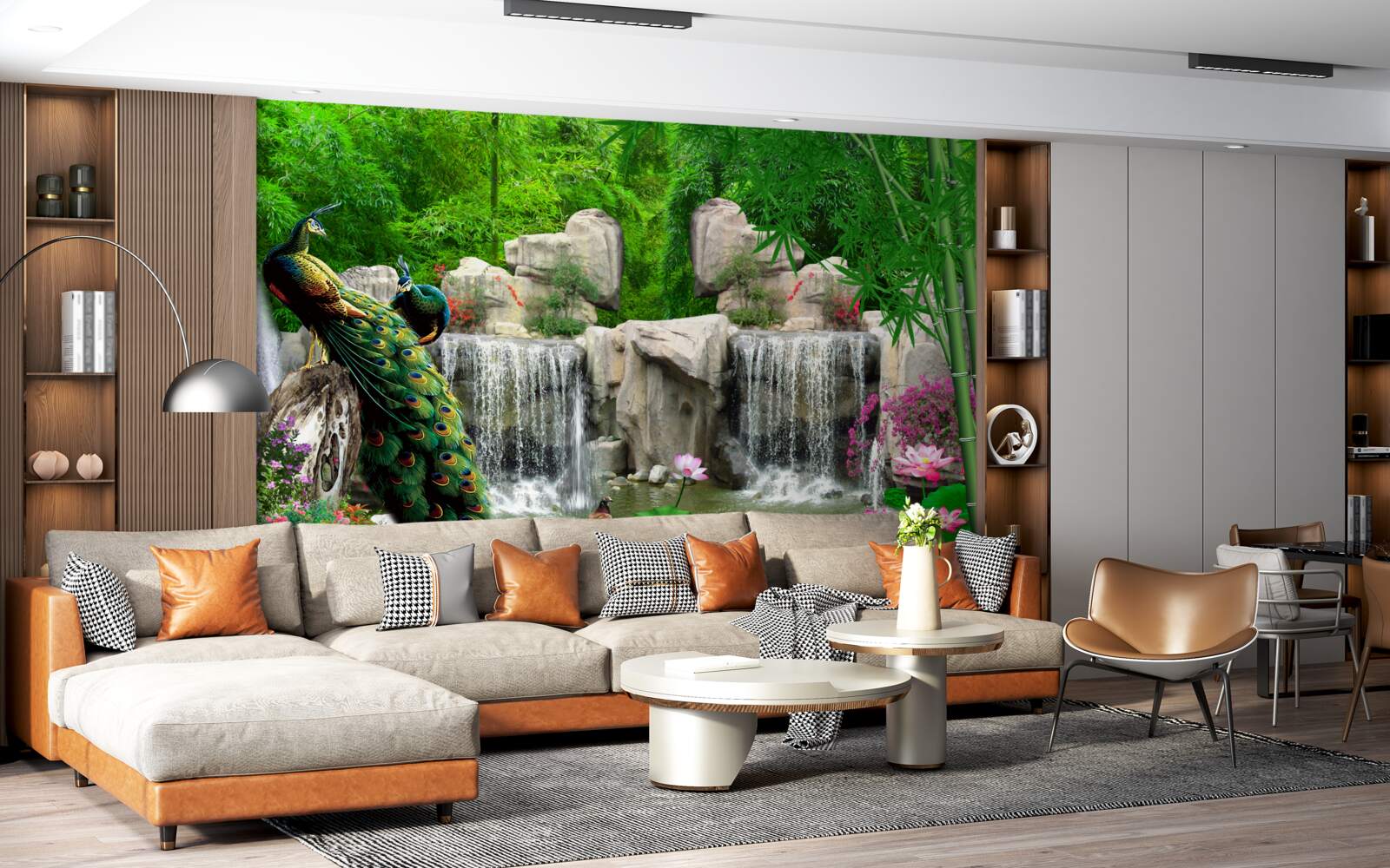 Papier peint des étangs tranquilles dans une forêt verdoyante