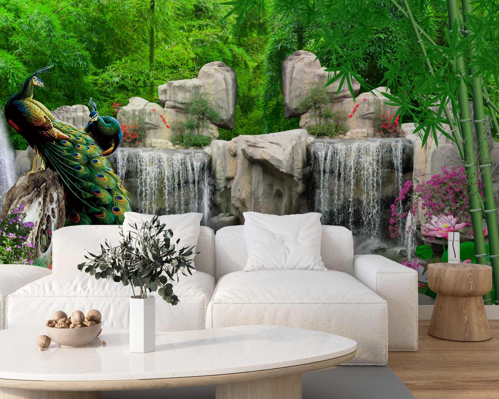 Papier peint des étangs tranquilles dans une forêt verdoyante