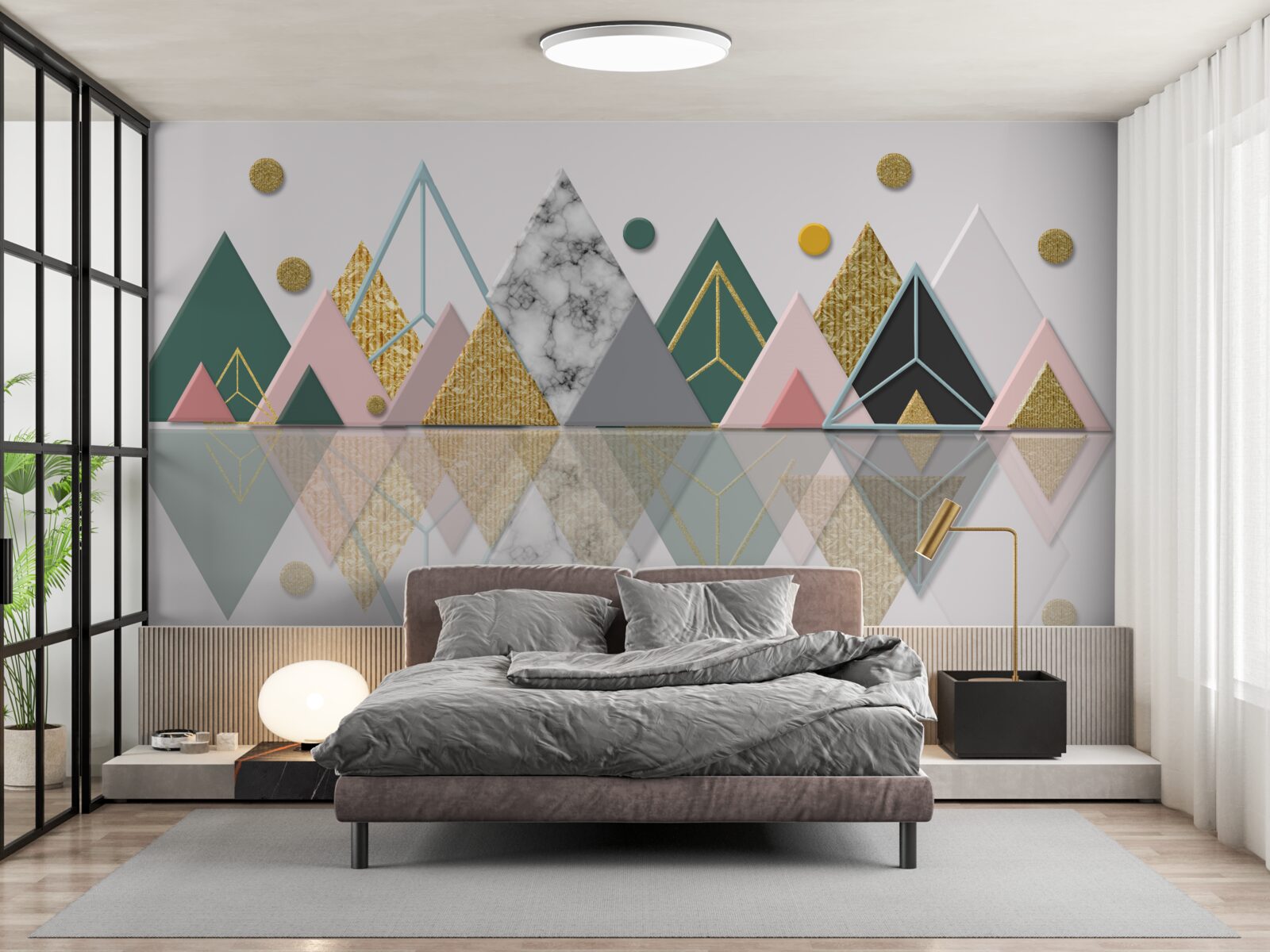 Papier peint reflet des arbres d'automne sur la surface de l'eau