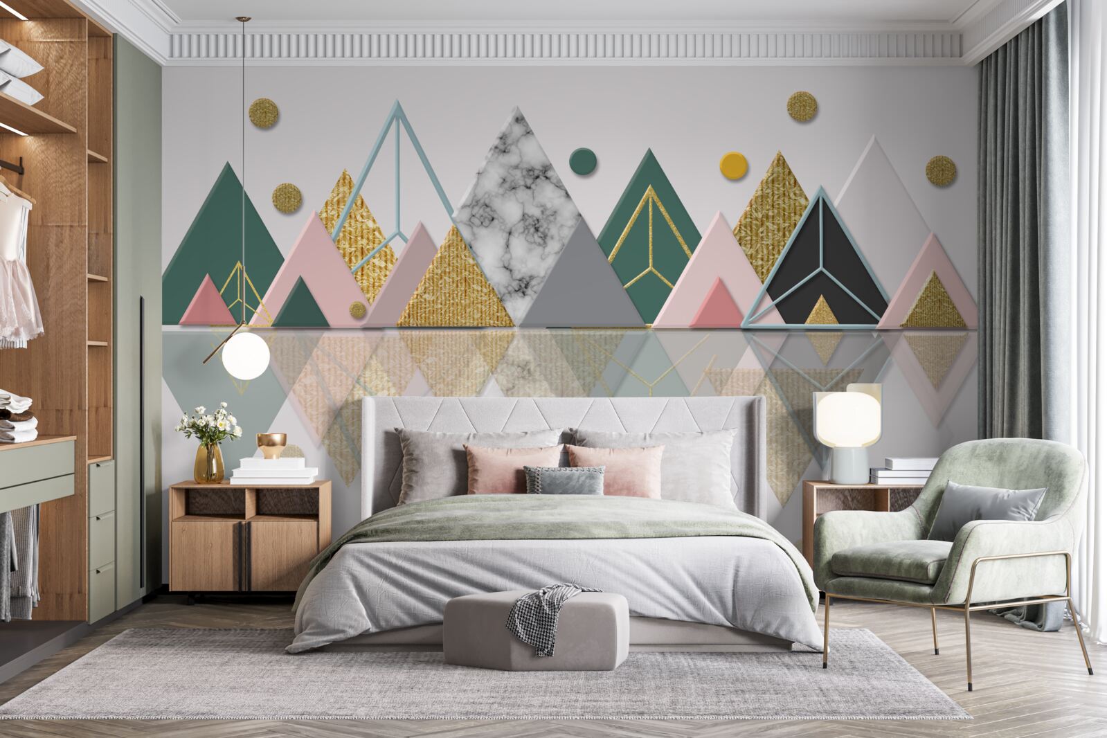 Papier peint reflet des arbres d'automne sur la surface de l'eau