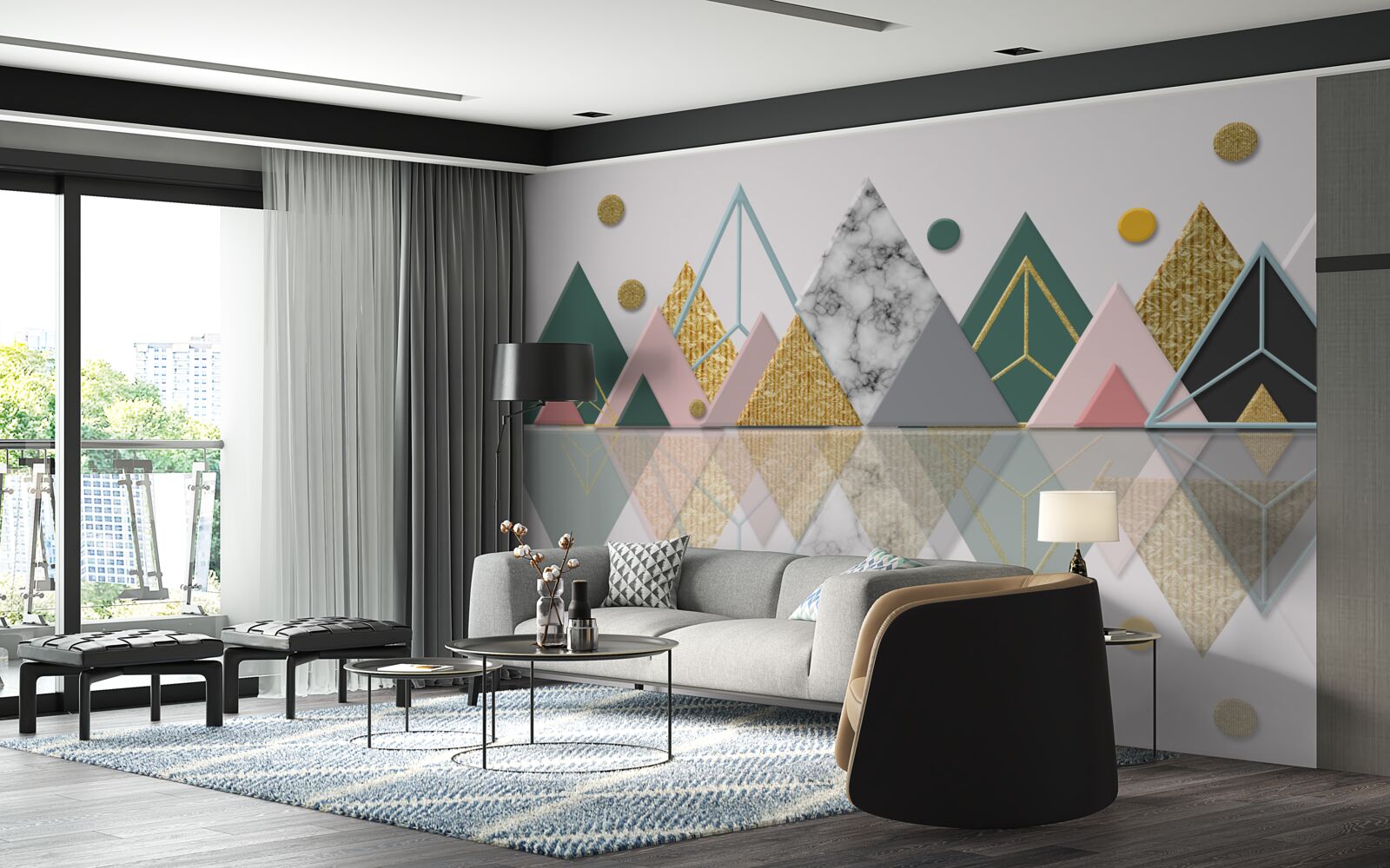 Papier peint reflet des arbres d'automne sur la surface de l'eau