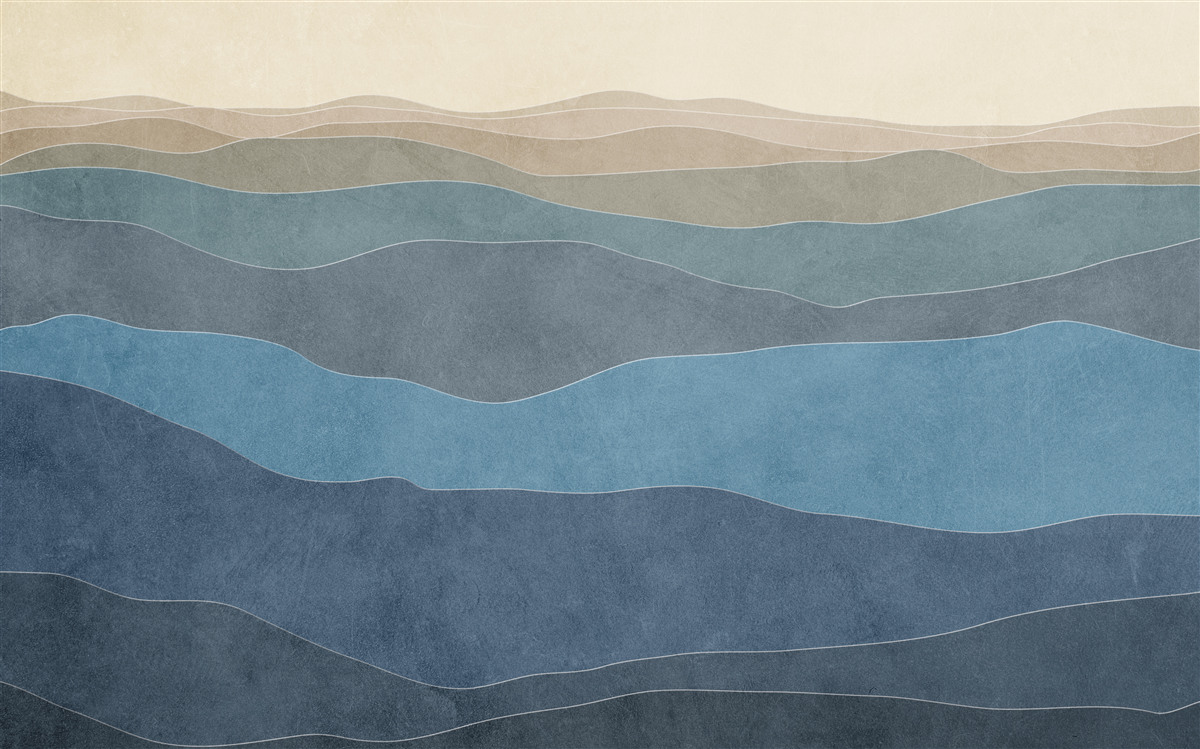 Papier peint au lever du soleil, collines et avions multicolores