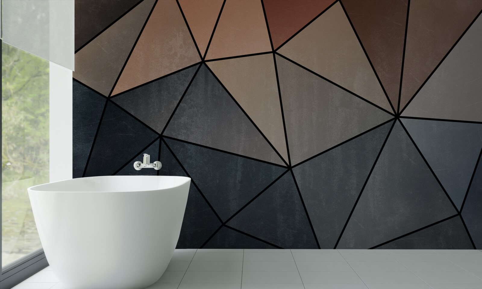 Papier peint figurines tridimensionnelles en bois aux couleurs douces