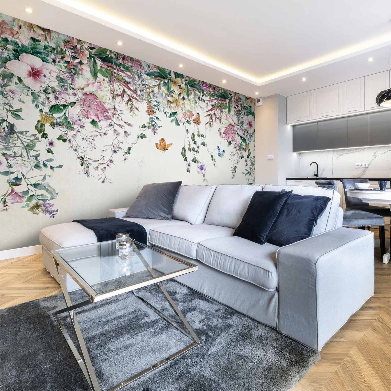 Papier peint un jardin où les plantes de terre s'épanouissent en été