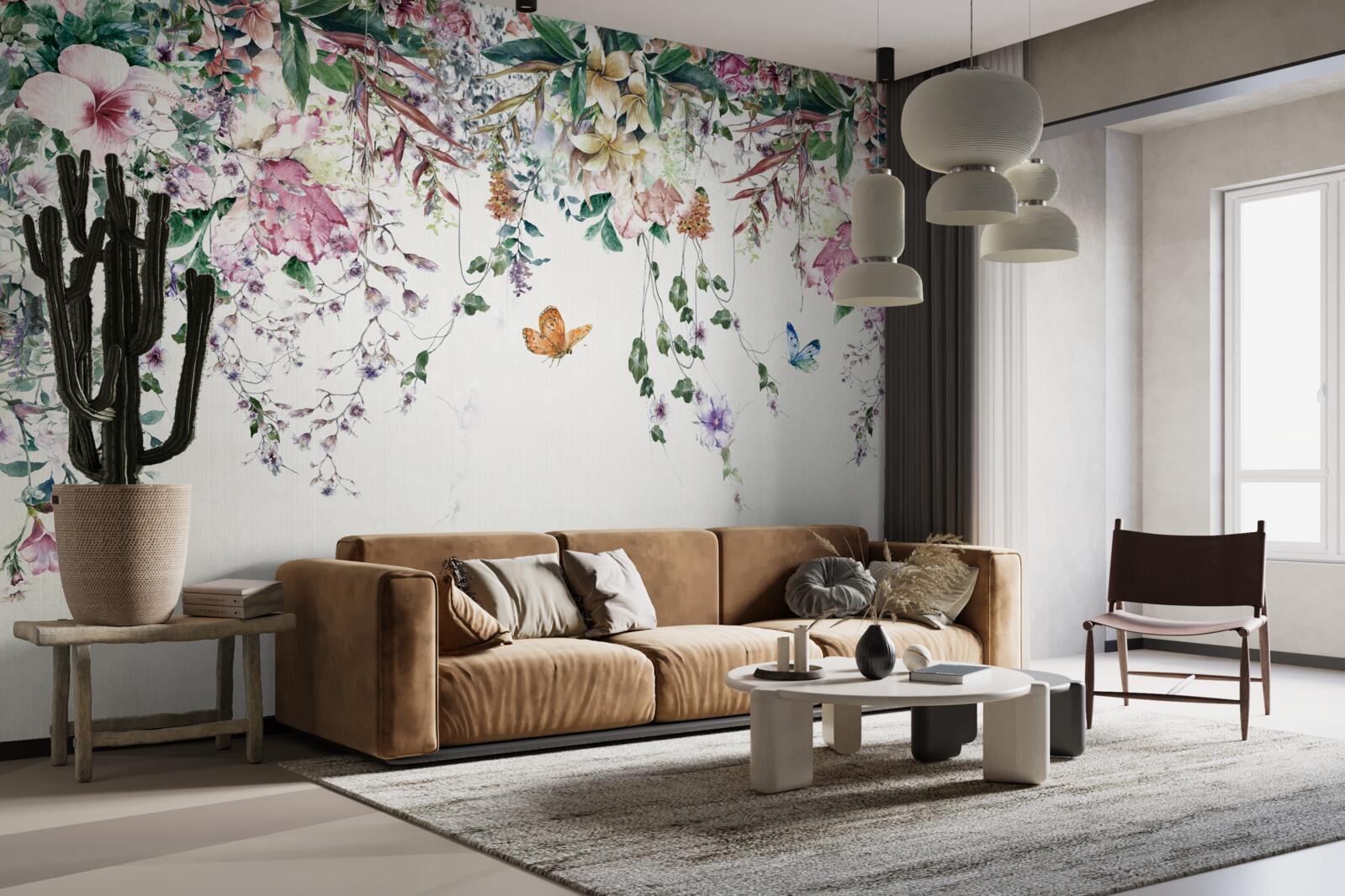 Papier peint un jardin où les plantes de terre s'épanouissent en été