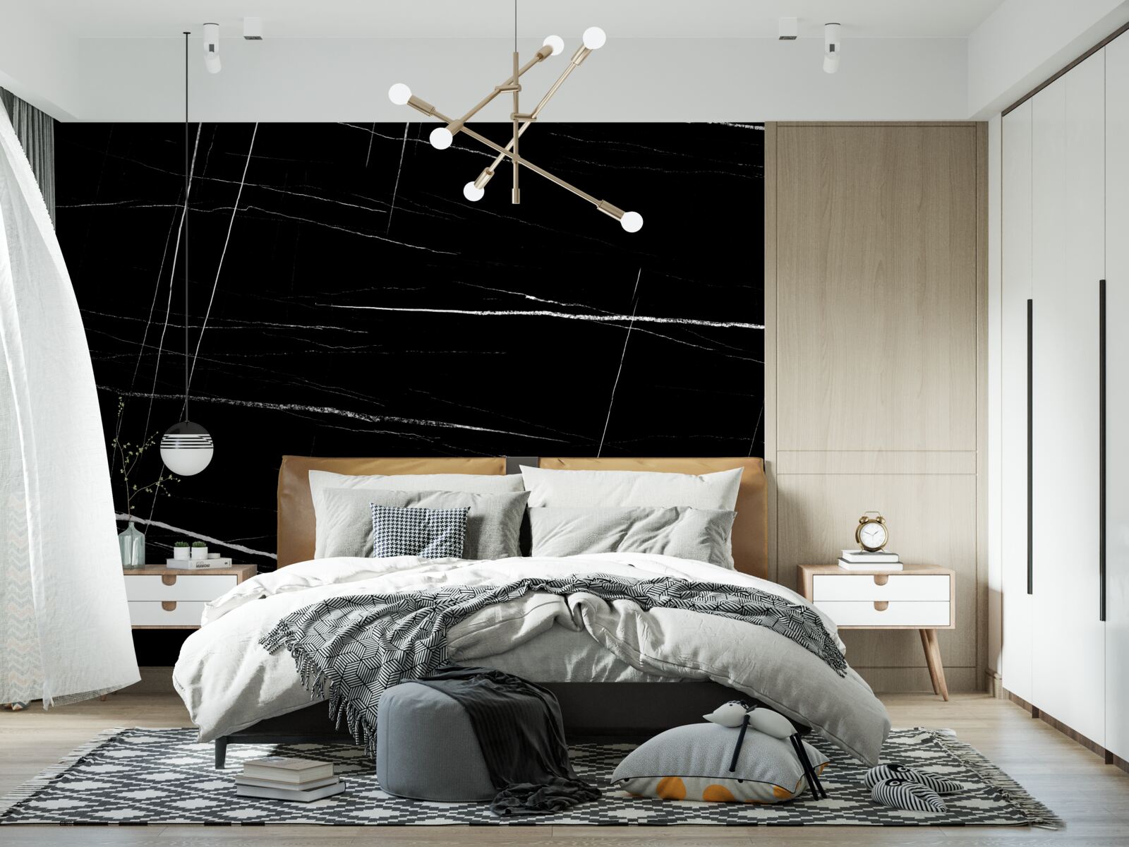 Papier peint fond sombre avec des lignes blanches floues