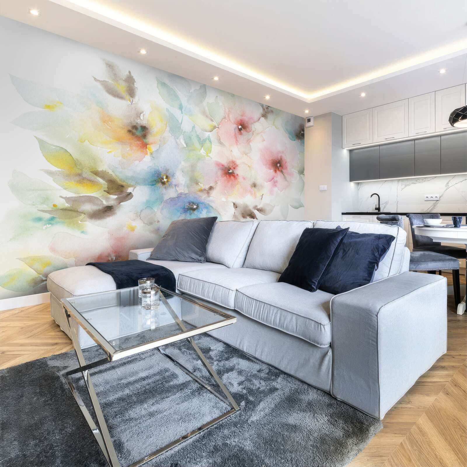 Papier peint les bourgeons d'été brillants s'épanouissent sur une branche