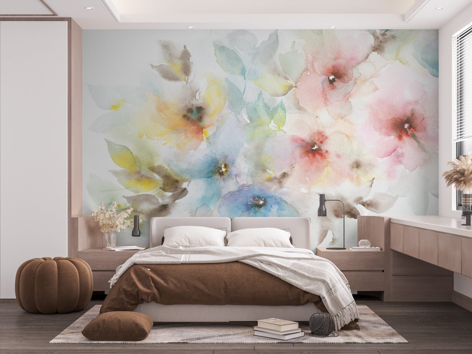 Papier peint les bourgeons d'été brillants s'épanouissent sur une branche