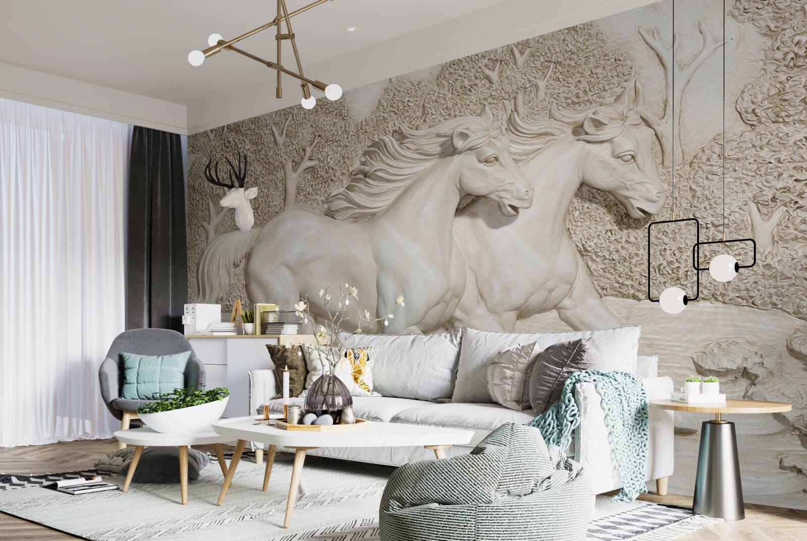 Papier peint chevaux au galop