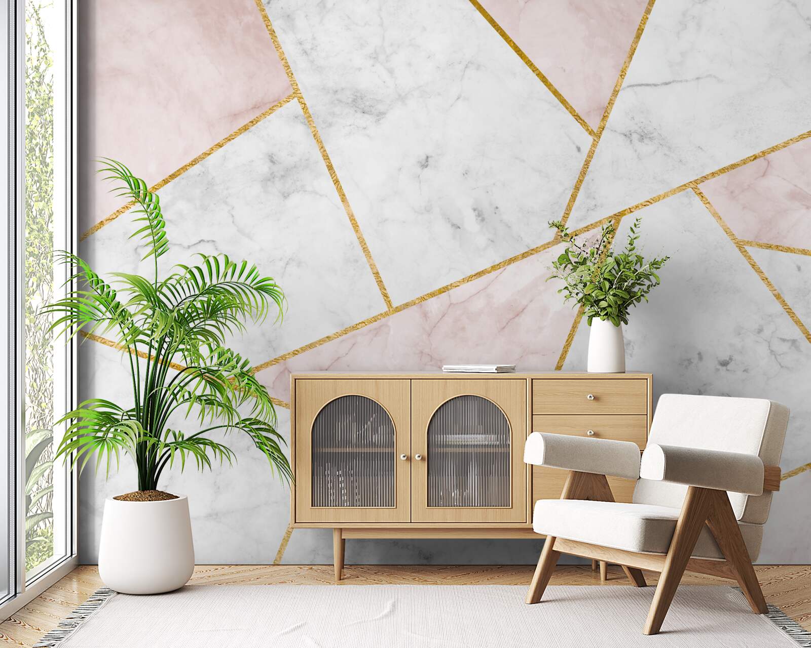 Papier peint marbre gris avec des angles uniformes