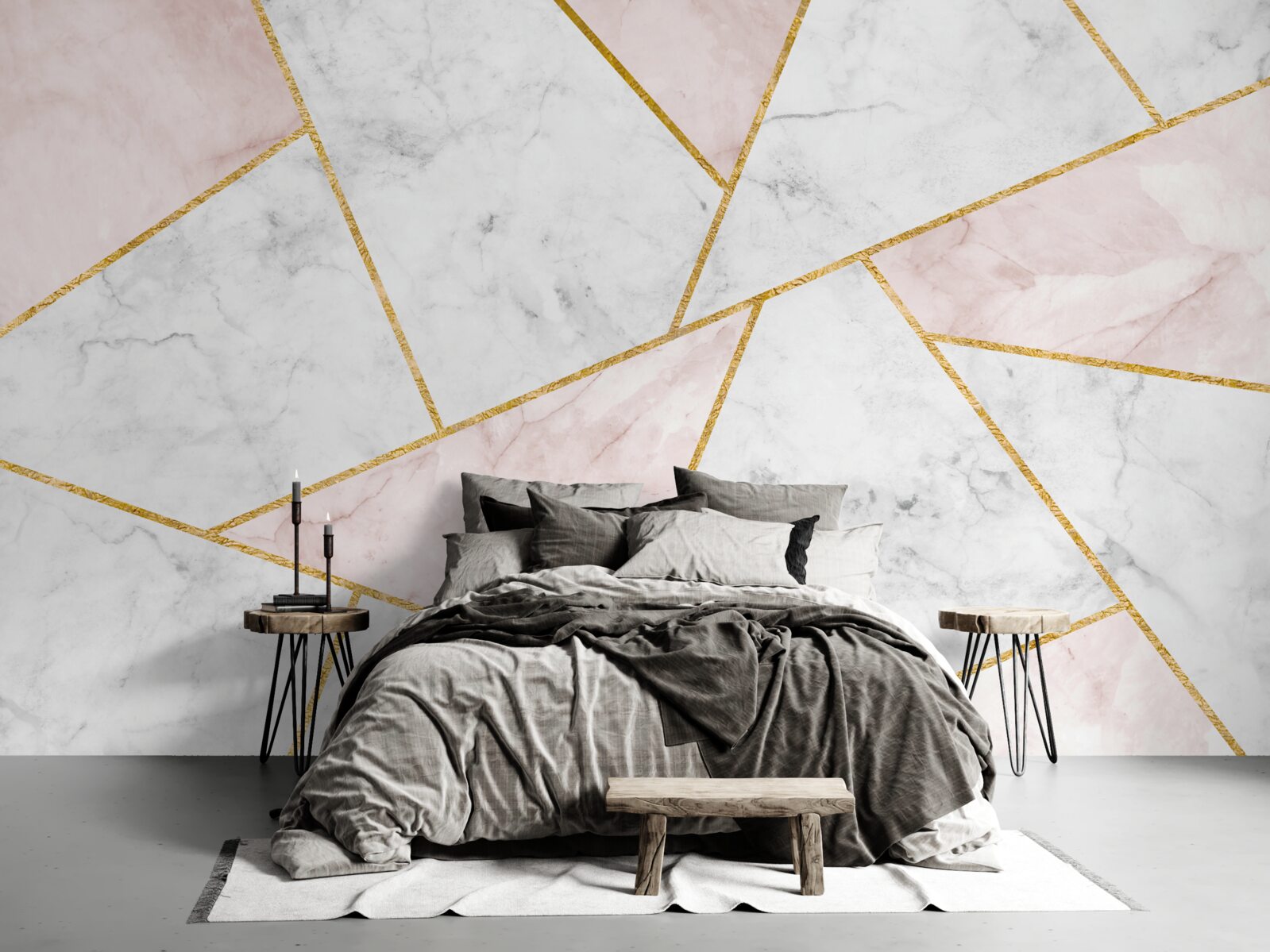 Papier peint marbre gris avec des angles uniformes