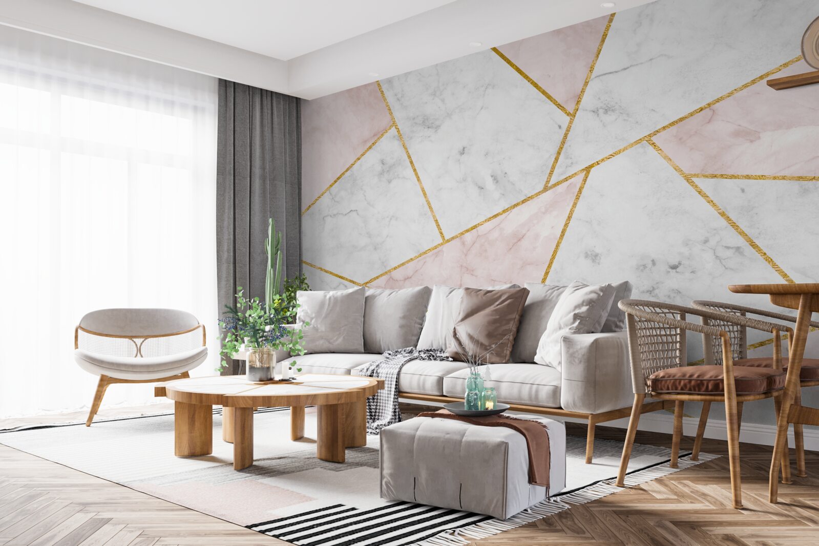 Papier peint marbre gris avec des angles uniformes